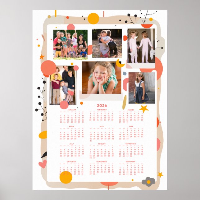 Calendar 2026 Family Photo Poster 18x24 (Front)