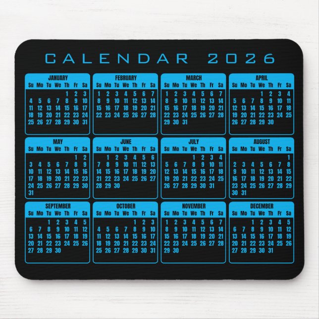 Calendar 2026 mouse pad (Front)