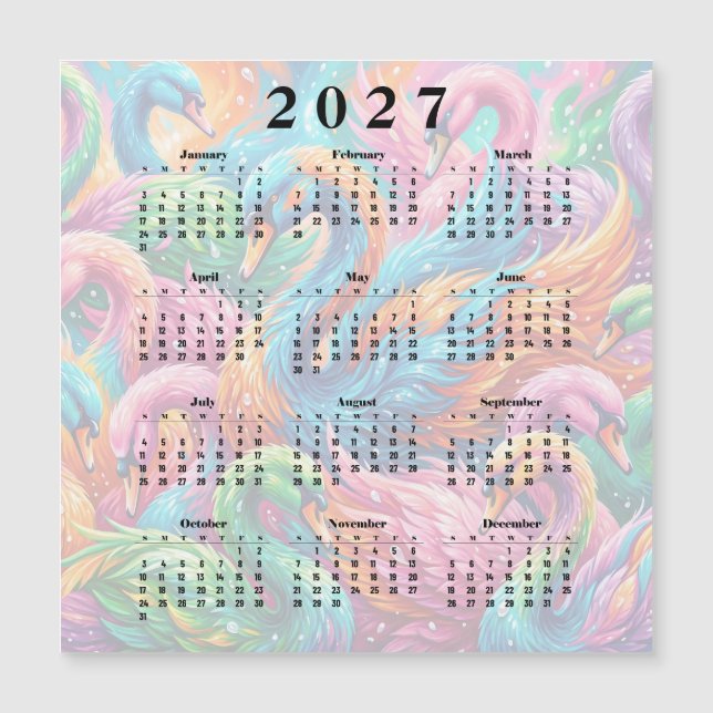  Calendar 2027 Swans (Front)