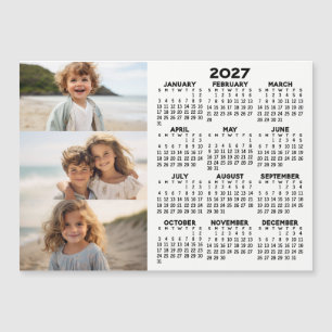 Calendar - 3 Photos - Basic Black White Magnet