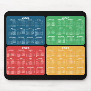 Calendar 4 year primary colours mouse mat