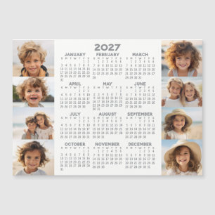Calendar - 8 Photos - Basic Grey White Magnet