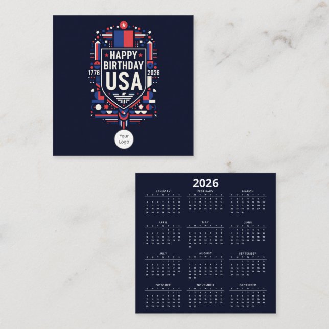 Calendar America’s 250th anniversary Square Business Card (Front/Back)