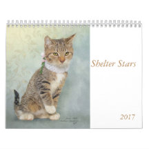Calendar art featuring shelter animals
