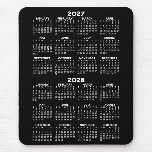 Calendar - black background - Vertical  Mouse Mat (Front)