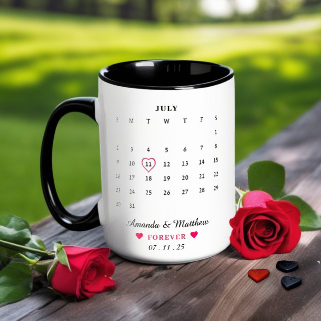 Calendar Couple Anniversary Valentine's Day Mug (Creator Uploaded)