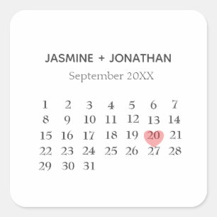 Calendar customise your speacial day       square sticker