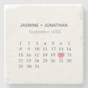 Calendar customise your speacial day stone coaster