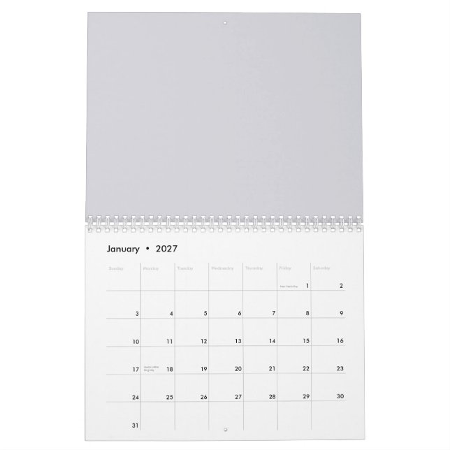 Calendar elegant ethnic pattern  (Jan 2027)