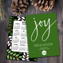 Calendar - festive JOY black green red with Logo