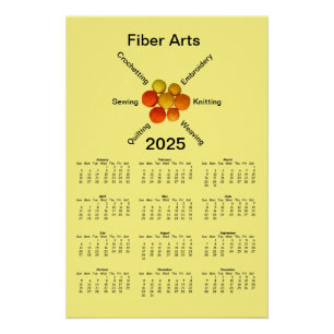 Calendar - Fibre Arts Yarn Balls 2025 Poster