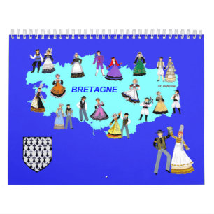 Calendar, folklore of Brittany, France Calendar