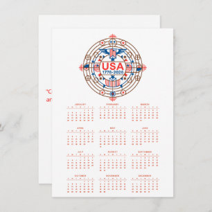 Calendar Happy Birthday USA 250 Holiday Card