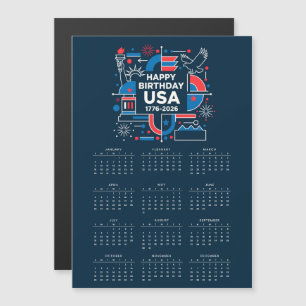 Calendar Happy Birthday USA 250  Magnetic Card
