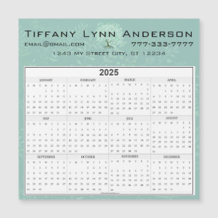 Calendar Heart Leaf Tree Floral Mint Green