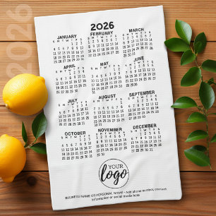 Calendar - logo, business promo tea towel