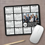 Calendar - logo, photo business mouse mat<br><div class="desc">A logo and photo collage with a calendar and room to add a few lines of text. A fun item for the New Year to use as a company giveaway. Add 1 group office photo to this design.</div>