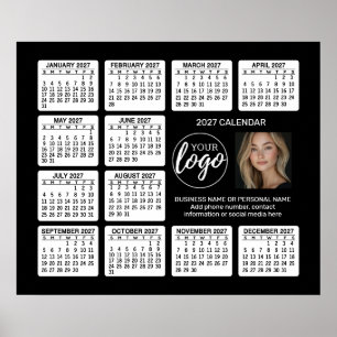 Calendar - logo, photo business poster