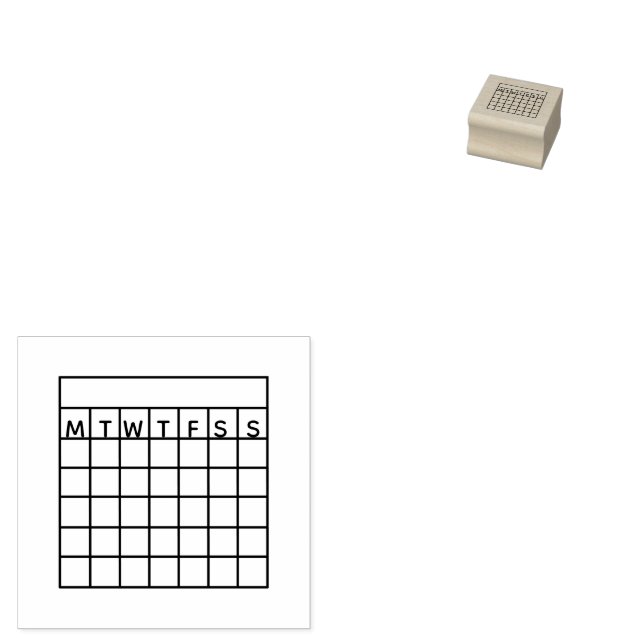 Calendar Monday Start Goal Habit Tracker Rubber Stamp (Stamped)