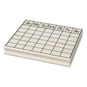 Calendar Month Customisable Check Board (Improved) Rubber Stamp