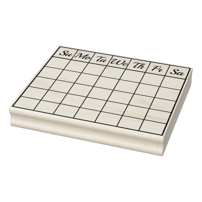 Calendar Month Customisable Check Board Rubber Stamp (Stamp)