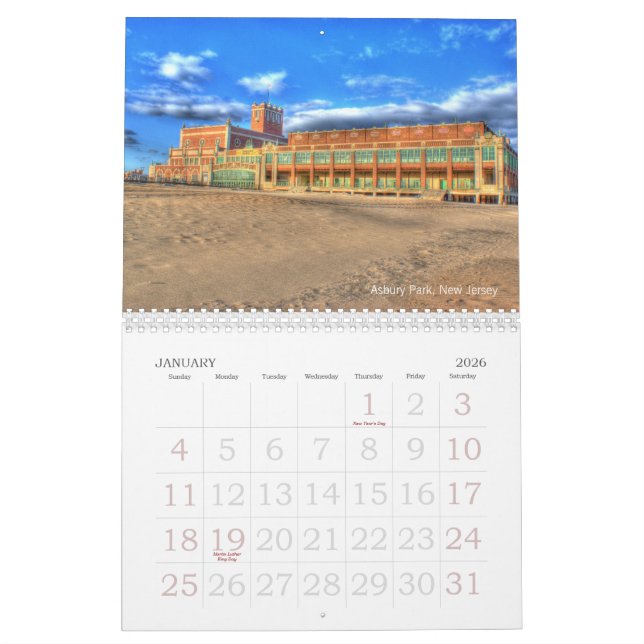 Calendar New Jersey Shore Beach Photography (Jan 2026)