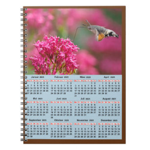 Calendar of the year 2025  notebook