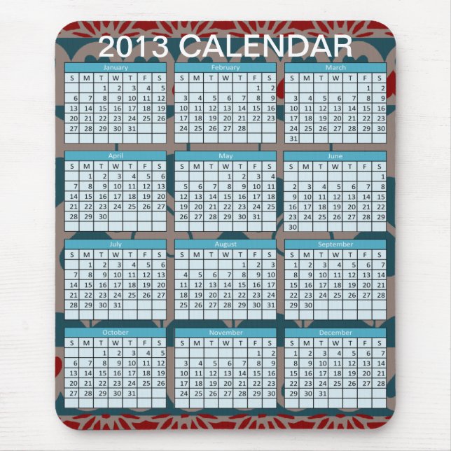 Calendar on a Mousepad (Front)