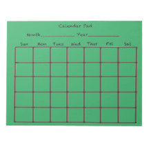 Calendar Pad Green
