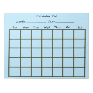 Calendar Pad Light Blue