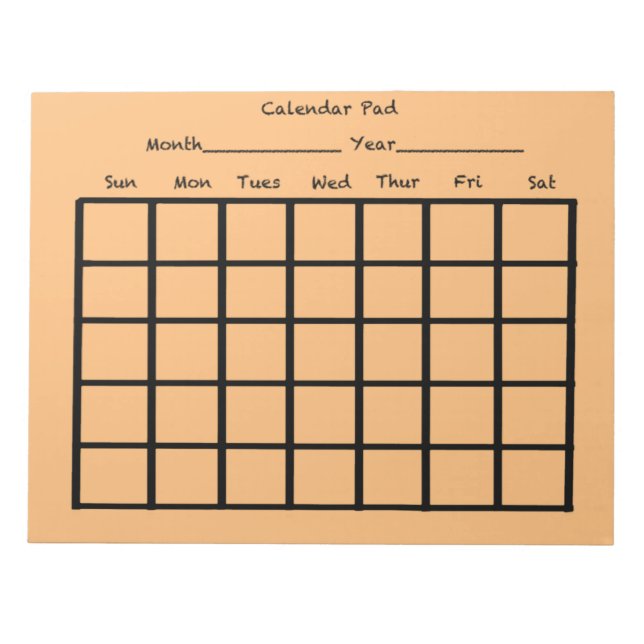 Calendar Pad Orange (Front)