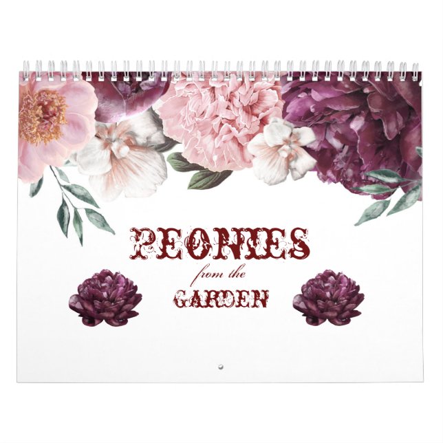 Calendar Peonies from the Garden (Cover)