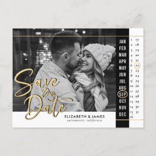 Calendar Photo Wedding Save The Date Postcard