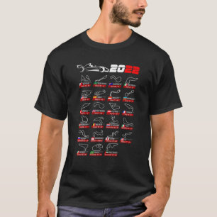 Calendar Race Cars Formula 2022 Circuits Sport T-Shirt