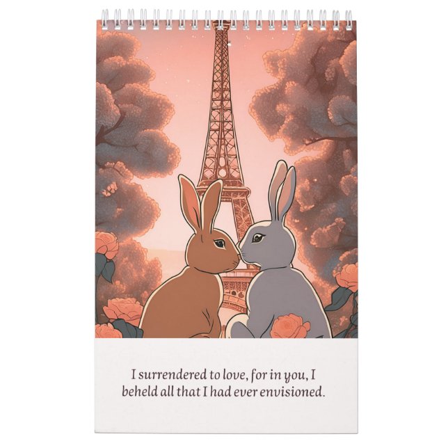 Calendar romantic rabbit (Back)