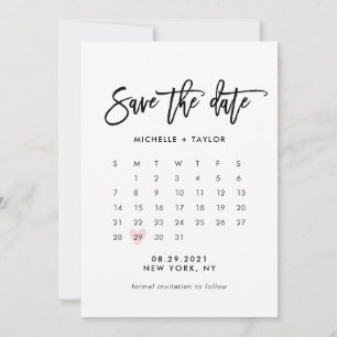 Calendar Save the Date with Photo Card