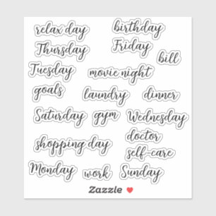 Calendar Sticker for Planners Stationary