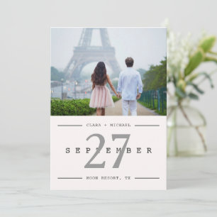 Calendar Style Big Date Photo Save the Date Card