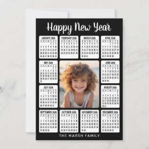 Calendar - Vertical Photo in the Centre Holiday Card