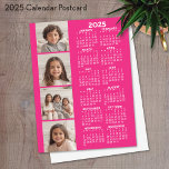 Calendar with 4 Photo Collage Postcard<br><div class="desc">A 4 photo collage with a calendar. A fun item for the New Year. Add 4 square photos to this design. With a little bit of work,  you can change the background colour and the calendar colour when you click on the customise option and choose different colours.</div>