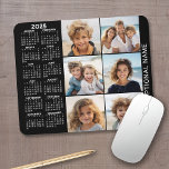 Calendar with 6 Photo Collage Mouse Mat<br><div class="desc">A 2025 calendar with a place for 6 photos. You can add a name,  monogram or other custom text. The calendar is uncluttered and easy to read. You can change the background colour if you click on the customise link and go to the advanced design area.</div>