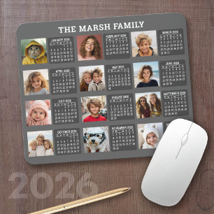 Calendar with a Picture for Each Month Mouse Mat