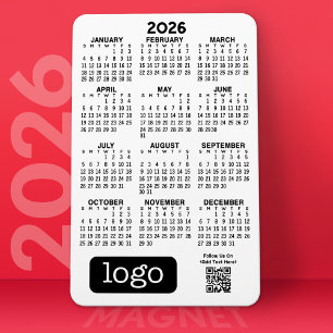 Calendar with Business Logo and QR Code Magnet