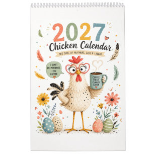 Calendar with funny chicken
