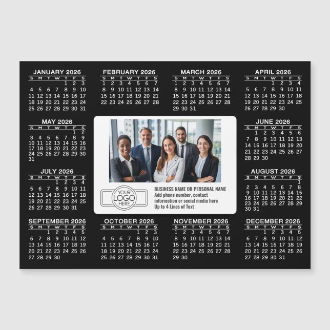 Calendar with logo Contact Information Magnet (Front)