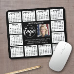 Calendar with logo Contact Information Magnet Mouse Mat<br><div class="desc">A logo and photo collage with a 2024 calendar and room to add a few lines of text. A fun item for the New Year to use as a company giveaway. Add 2 square photos to this design.</div>