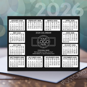 Calendar with logo Contact Information Postcard