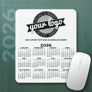 Calendar with Logo - Year View Vertical Mouse Mat