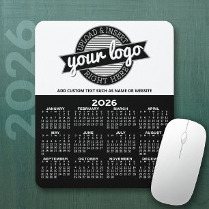 Calendar with Logo - Year View Vertical Mouse Mat