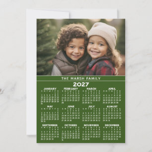 Calendar with Photo - Full Year View Holiday Card